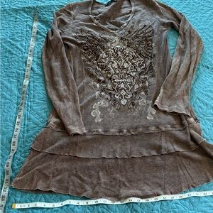 Vocal Brown Embellished Tunic